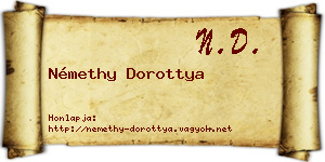 Némethy Dorottya névjegykártya